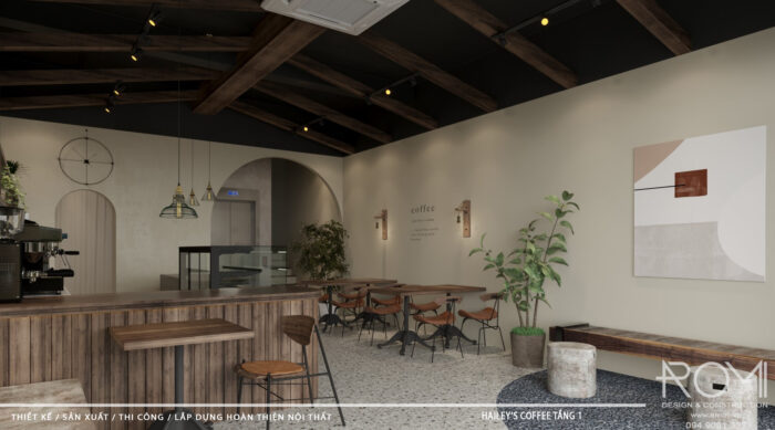 Không gian quán cafe đẹp mắt giúp thu hút khách hàng