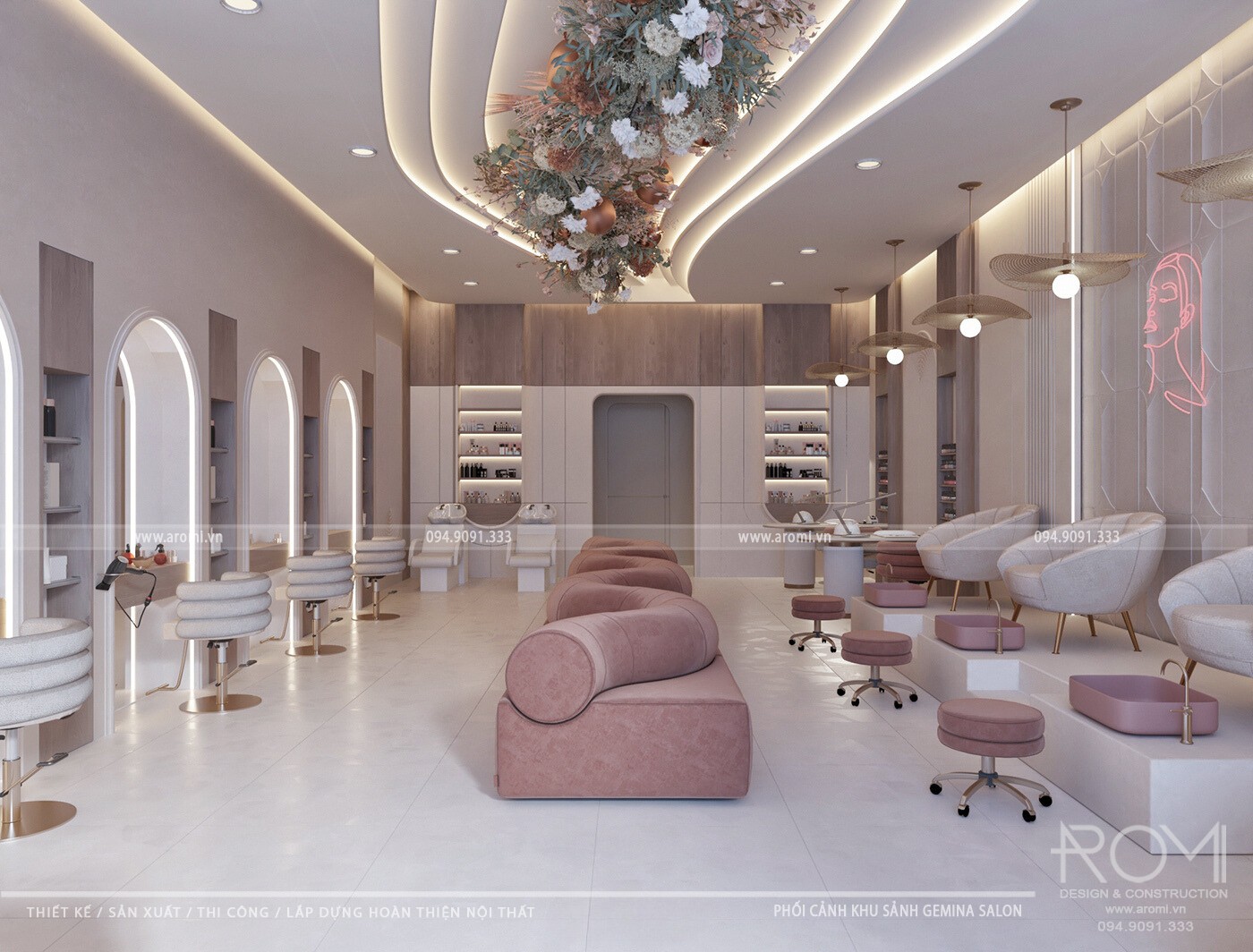 Không gian spa nail salon quyến rũ và đầy phong cách